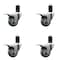 Service Caster 3'' Gray Poly Swivel 1-5/8'' Expanding Stem Caster Set Total Lock Brake, 4PK SCC-EXTTL20S314-PPUB-158-4 - alternate 1